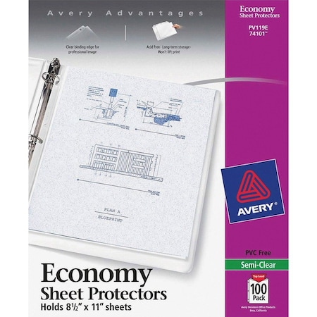 Avery Protector, Sheet, Nonstk, Semi AVE74101